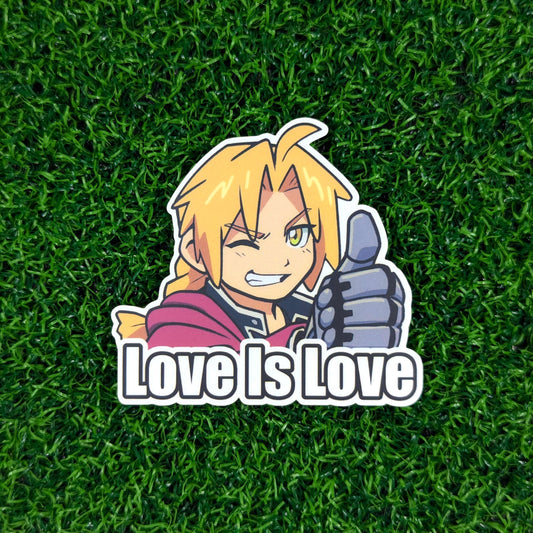 'Love Is Love' Ed Elric Sticker by actuallypunny