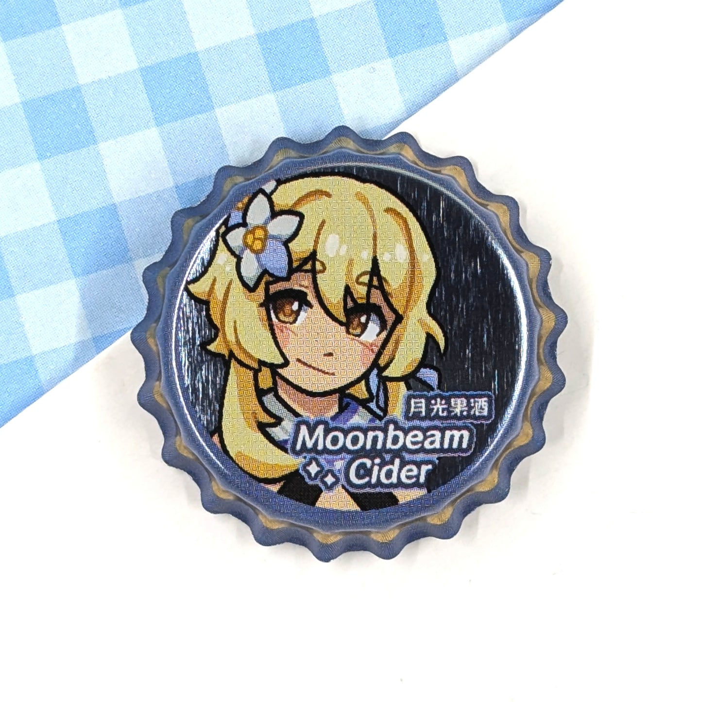 Genshin Bottle Cap Badges by actuallypunny