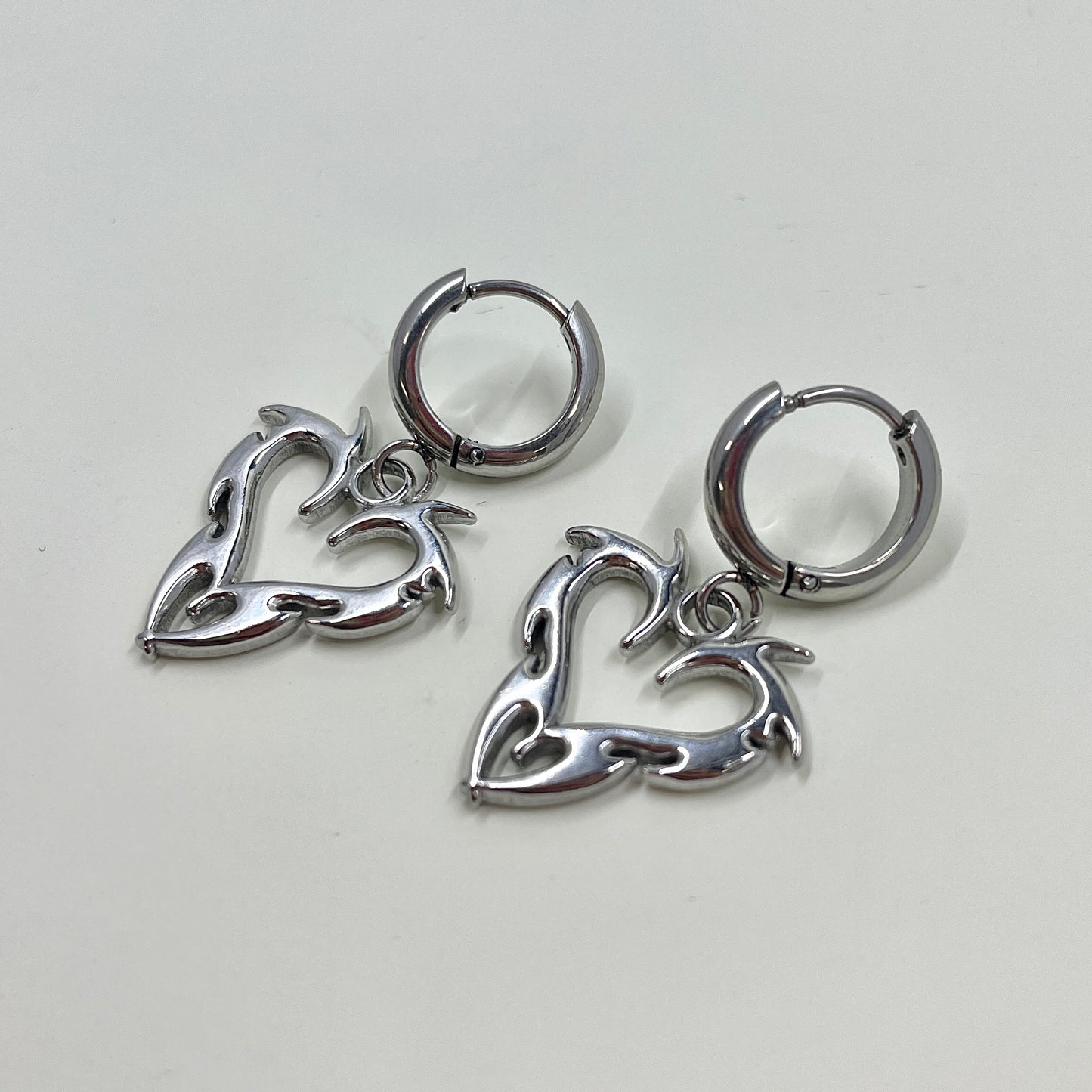 Spiky Heart Earrings by Kitz Wurld