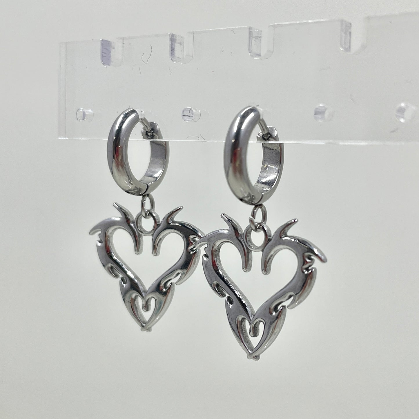 Spiky Heart Earrings by Kitz Wurld