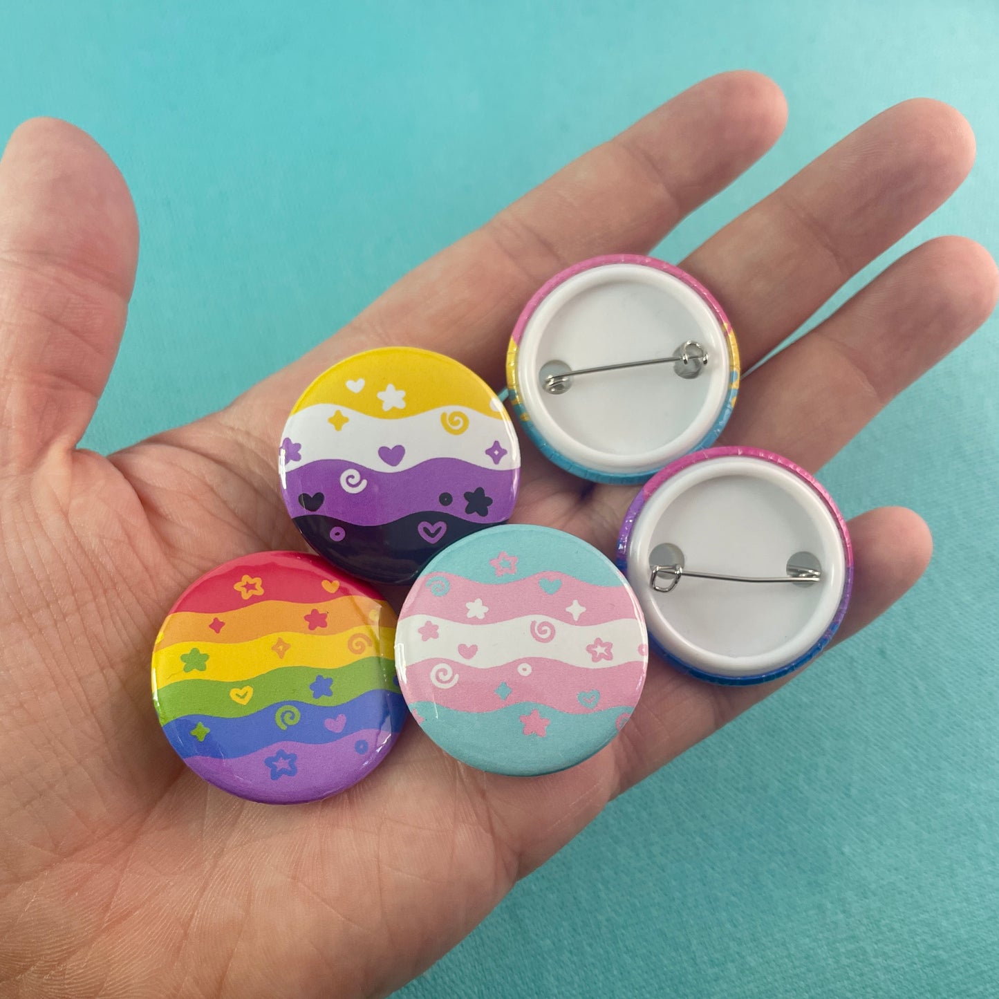 Squiggly Pride Flag Badges by Kitz Wurld