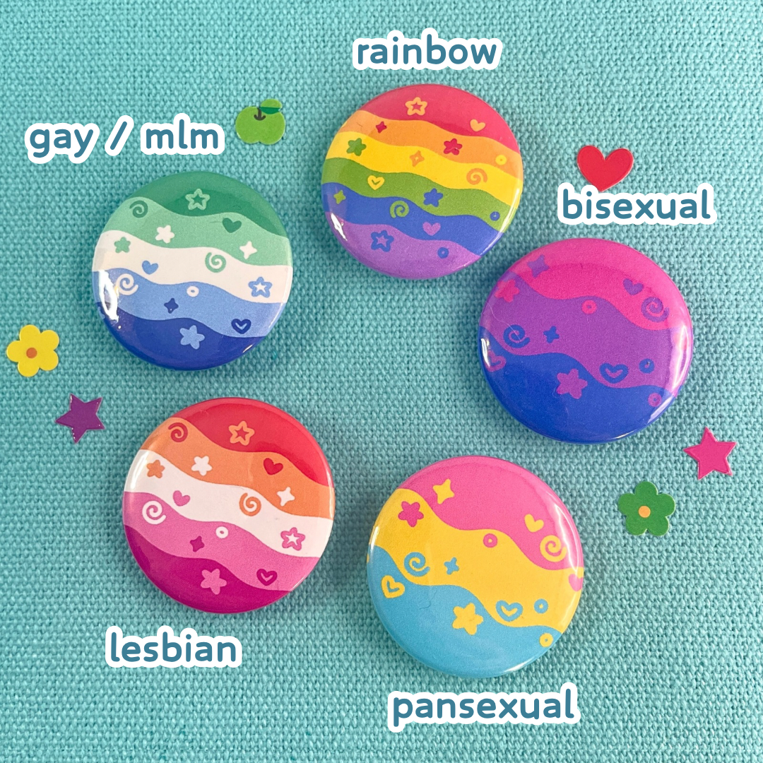 Squiggly Pride Flag Badges by Kitz Wurld