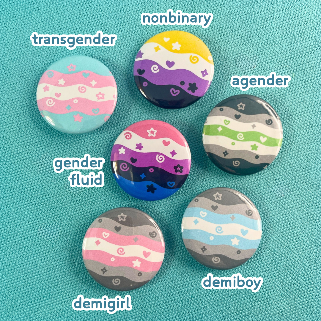 Squiggly Pride Flag Badges by Kitz Wurld