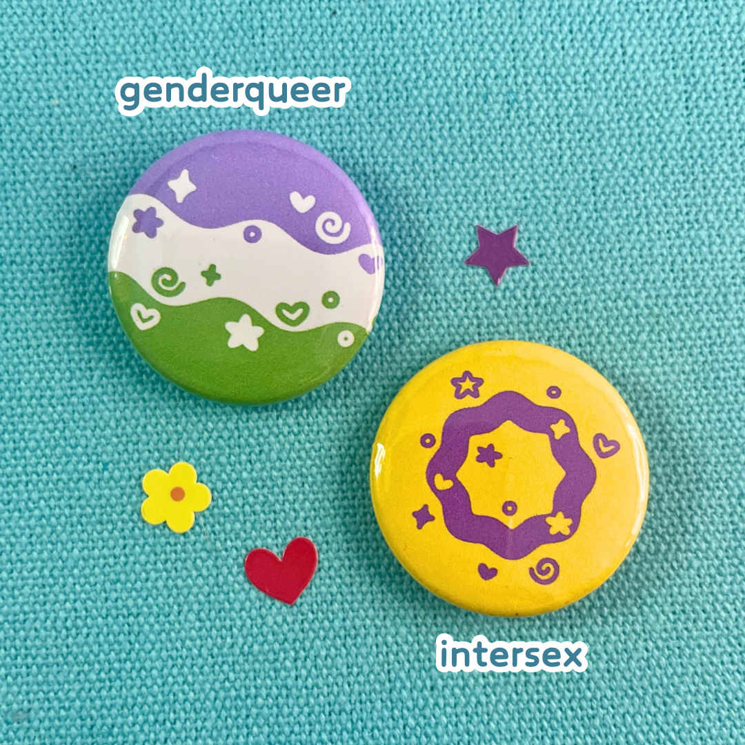 Squiggly Pride Flag Badges by Kitz Wurld