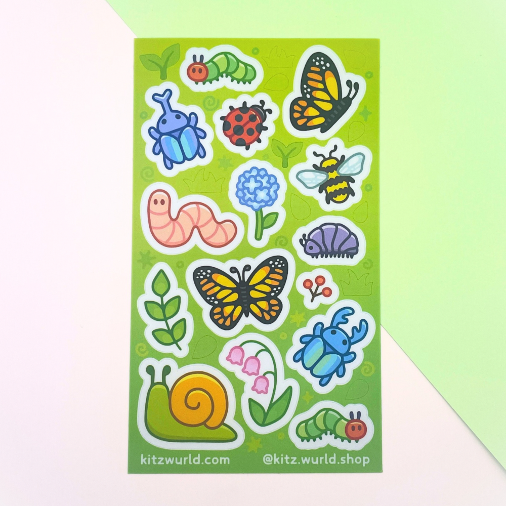 Garden Critters Sticker Sheet by Kitz Wurld