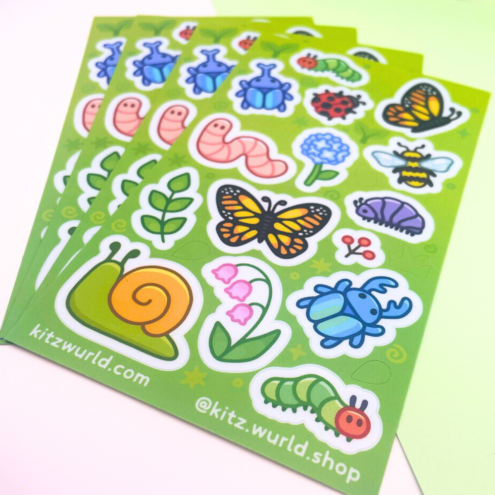 Garden Critters Sticker Sheet by Kitz Wurld