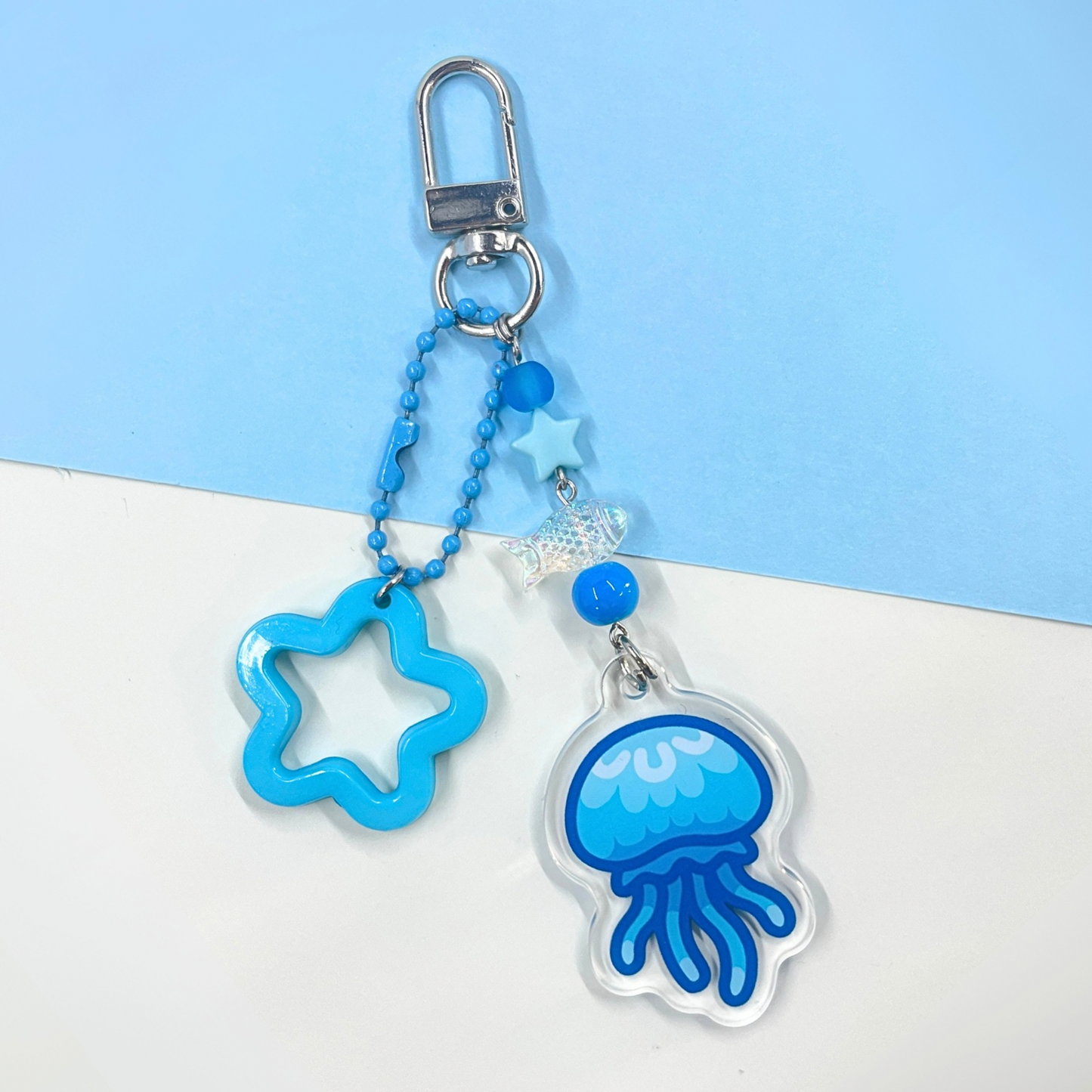 Jellyfish Beaded Keychain by Kitz Wurld