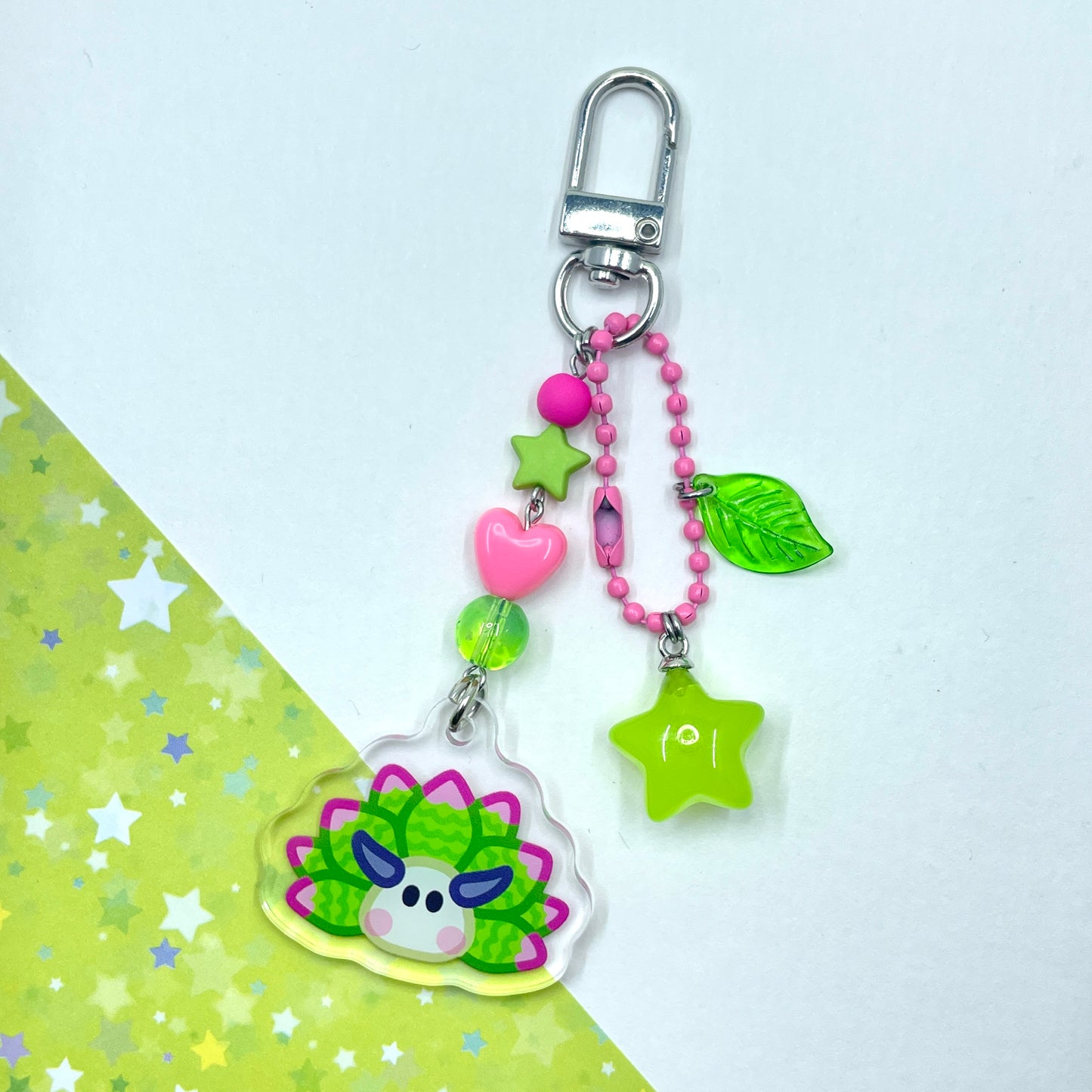 Leaf Sheep Beaded Keychain by Kitz Wurld