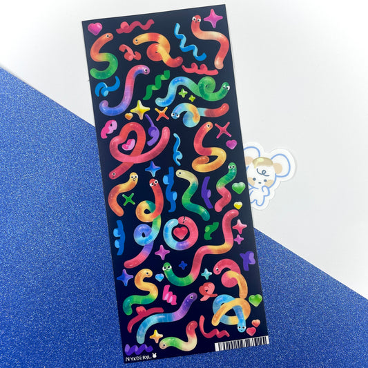 Gummy worm rave sticker sheet by nyxberyl
