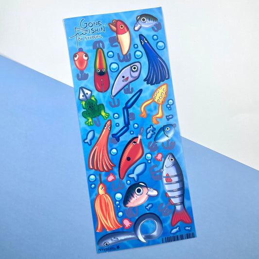 Gone Fishing sticker sheet by nyxberyl