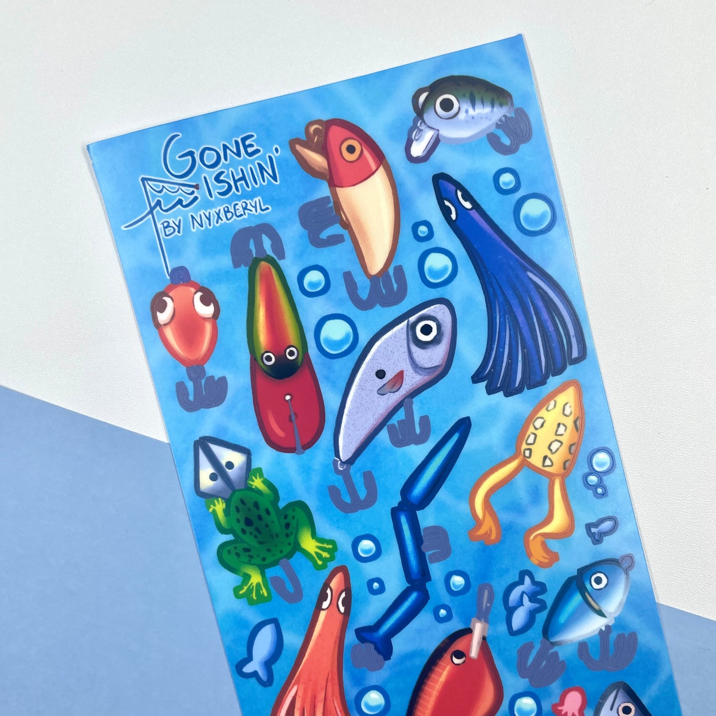 Gone Fishing sticker sheet by nyxberyl