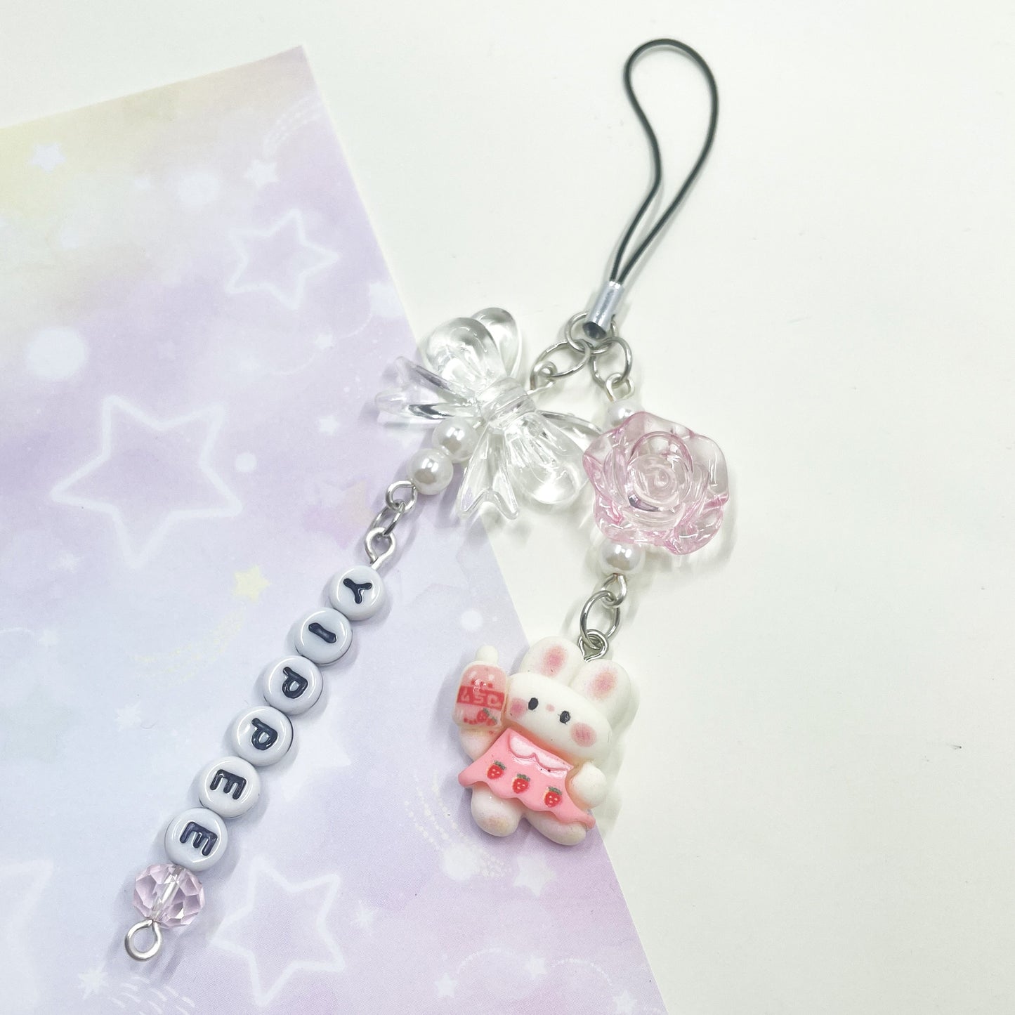 Bunny and Kitten Beaded Phone Charms by Kitzchky