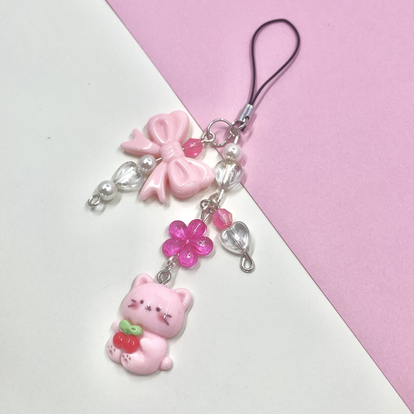 Bunny and Kitten Beaded Phone Charms by Kitzchky