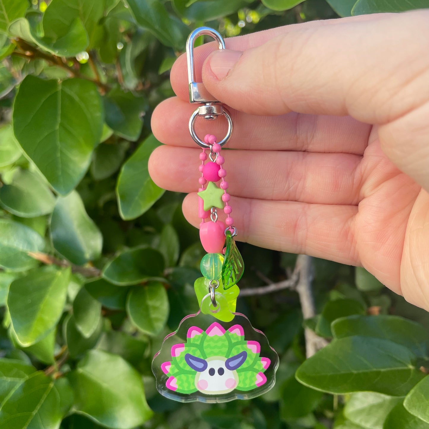 Leaf Sheep Beaded Keychain by Kitz Wurld