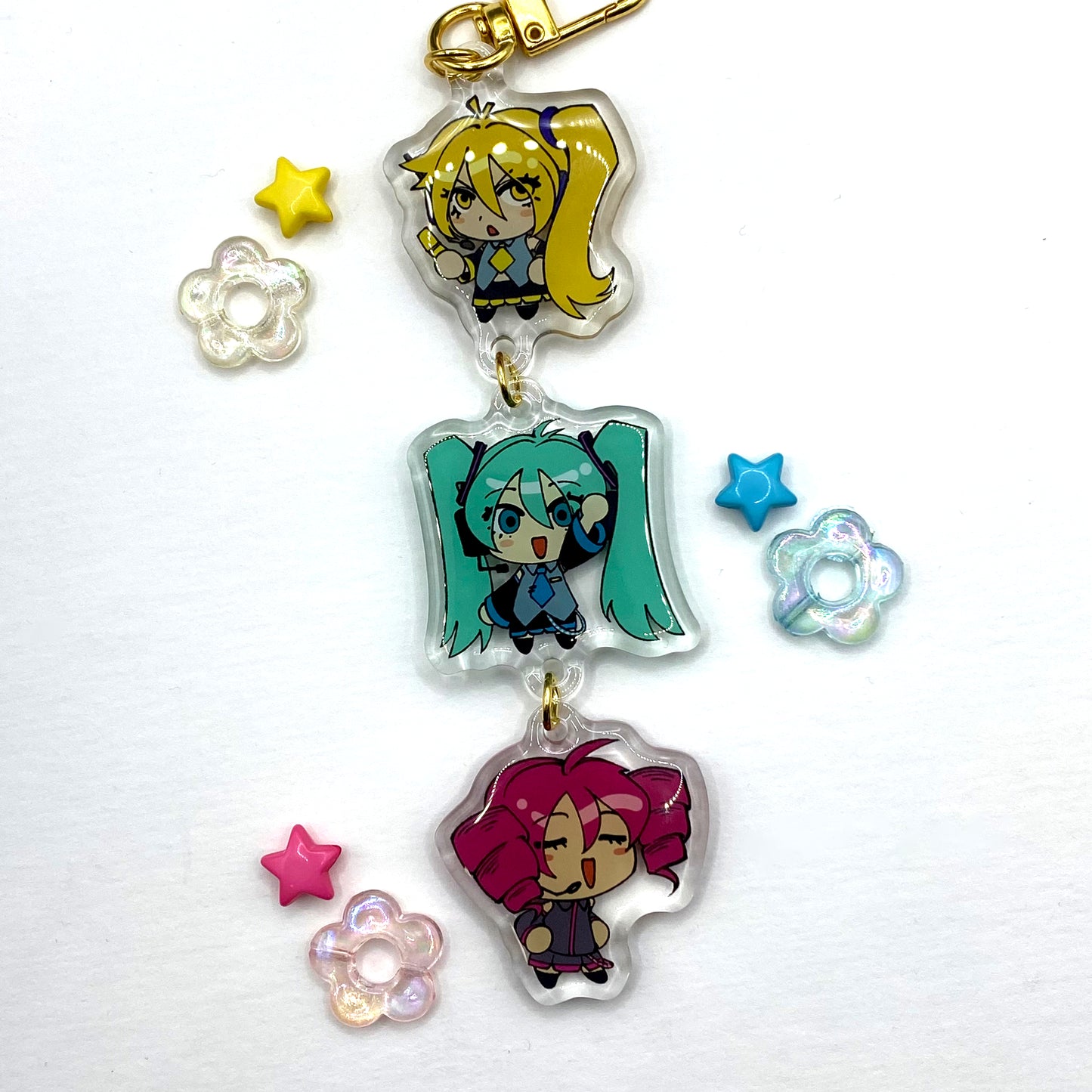 Triple Baka Double Epoxy Linked Acrylic Charm by FallowFrog