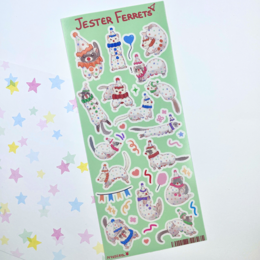 Jester Ferret sticker sheet by nyxberyl