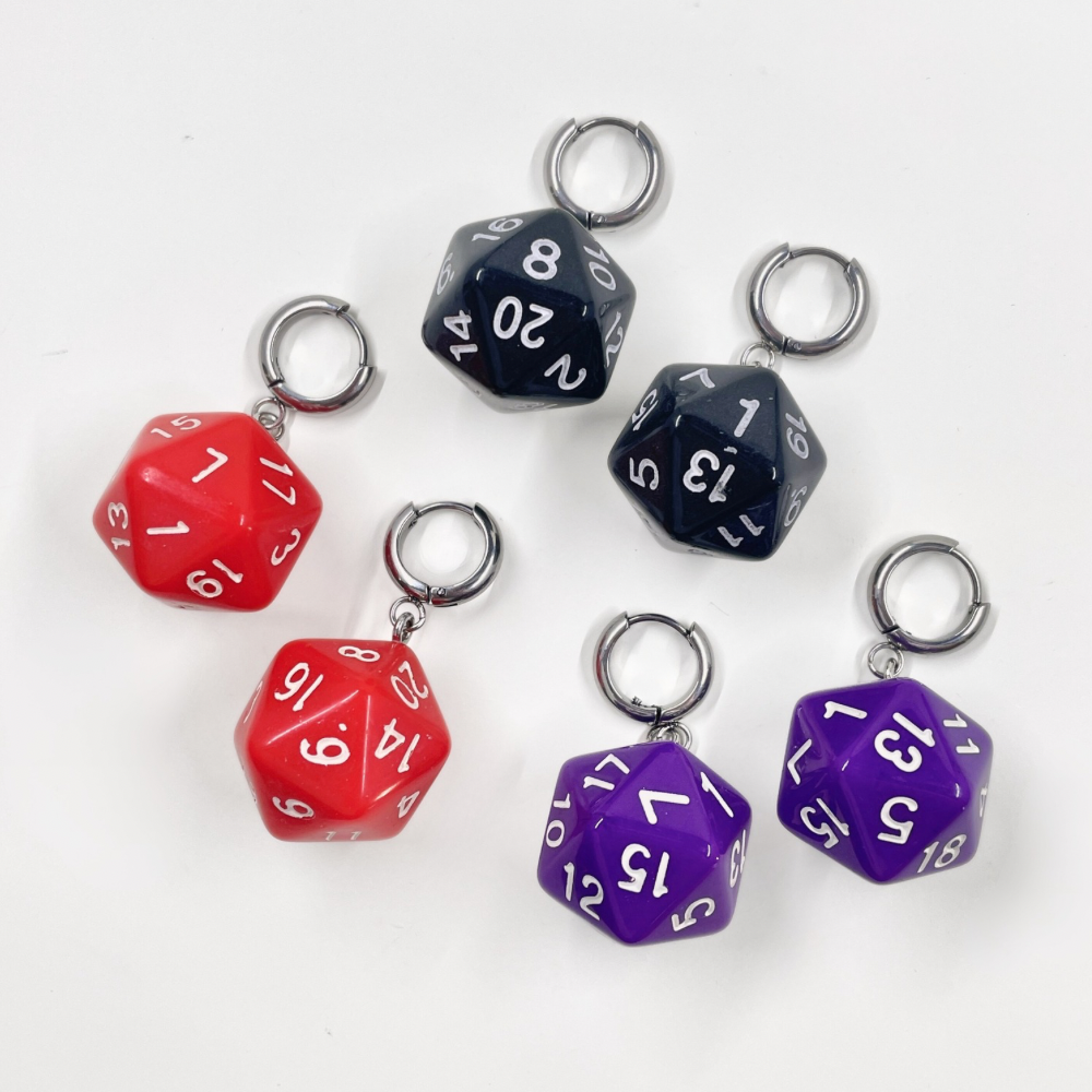 D20 Dice Earrings by Kitz Wurld