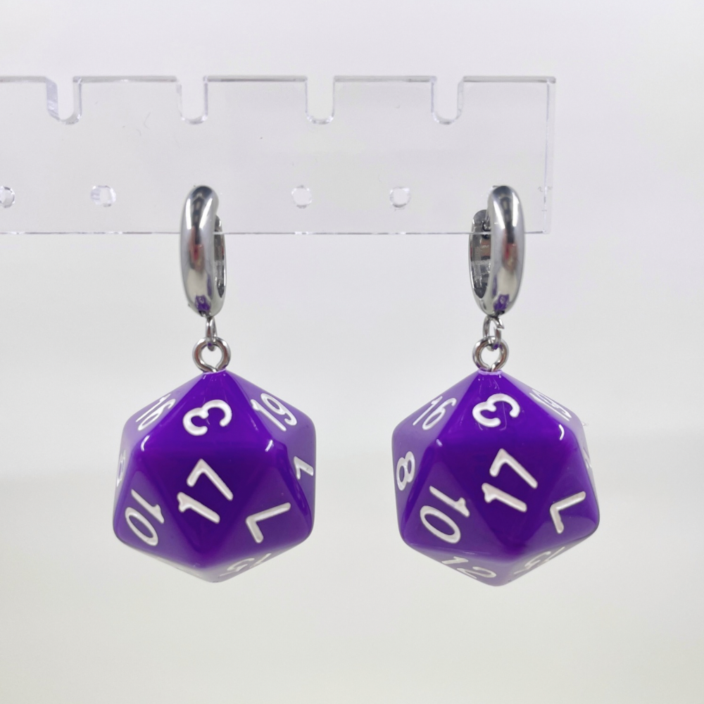 D20 Dice Earrings by Kitz Wurld