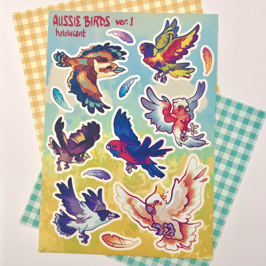Aussie Birds Sticker Sheets by Hololucent