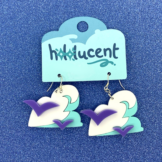 Cloudy Acrylic Earrings by Hololucent