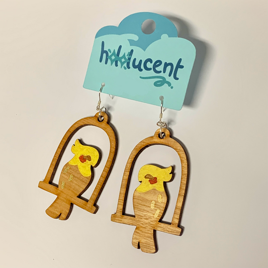 Cockatiel Earrings by Hololucent