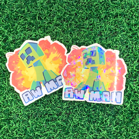 Creeper! Aw Man Sticker by Hololucent