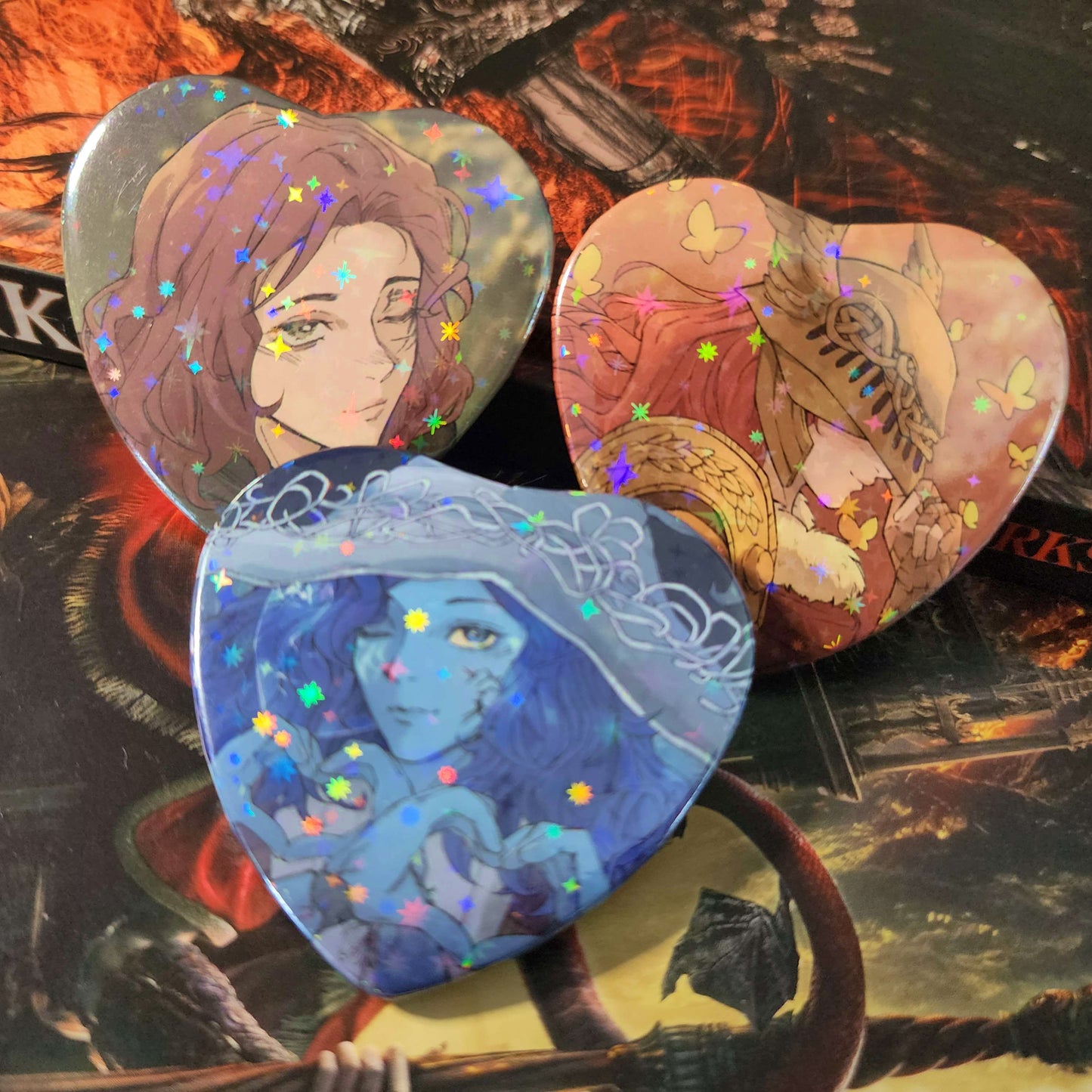 Elden Ring Holo Heart Badges by thlurp
