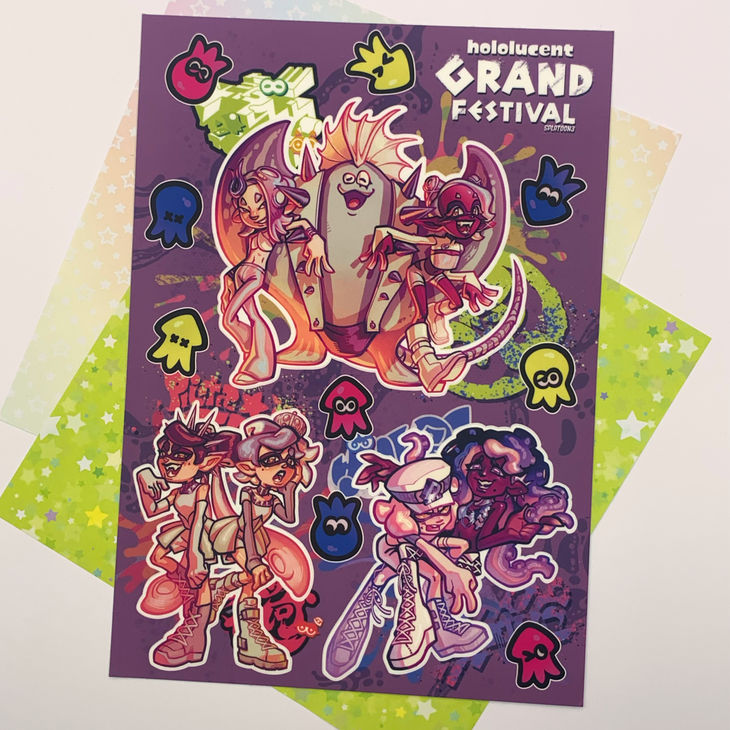 Splatoon Grand Fest Sticker Sheet by Hololucent