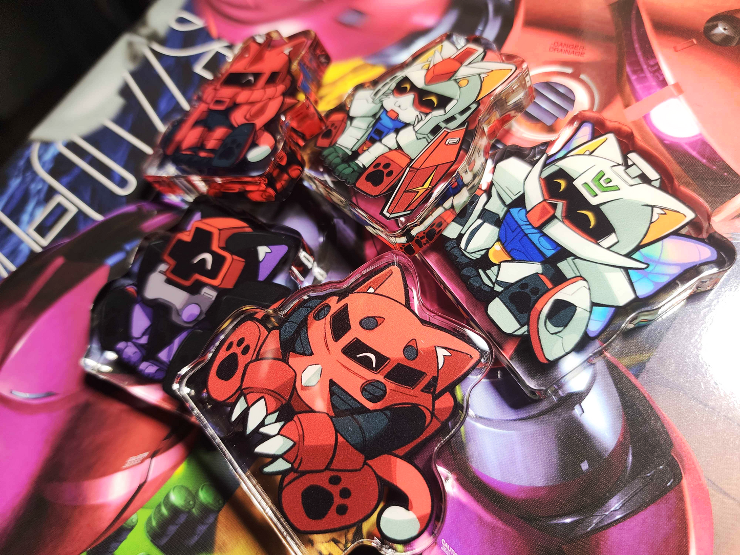 Gundam Kitties Acrylic Block Standees by thlurp