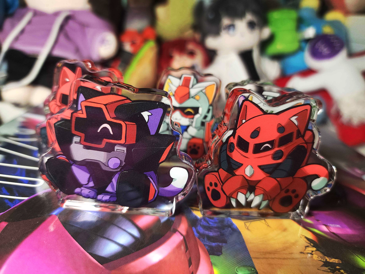 Gundam Kitties Acrylic Block Standees by thlurp
