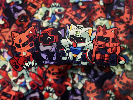 Gundam Kitties Die Cut Stickers by thlurp