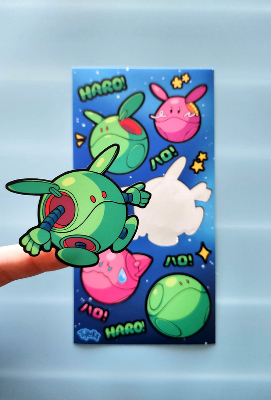 Gundam Haro Sticker Sheet by thlurp