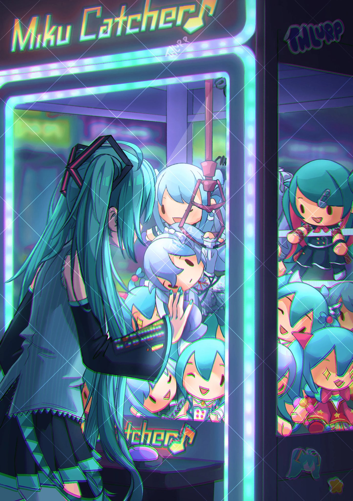 Miku Crane Game A5 Print by thlurp
