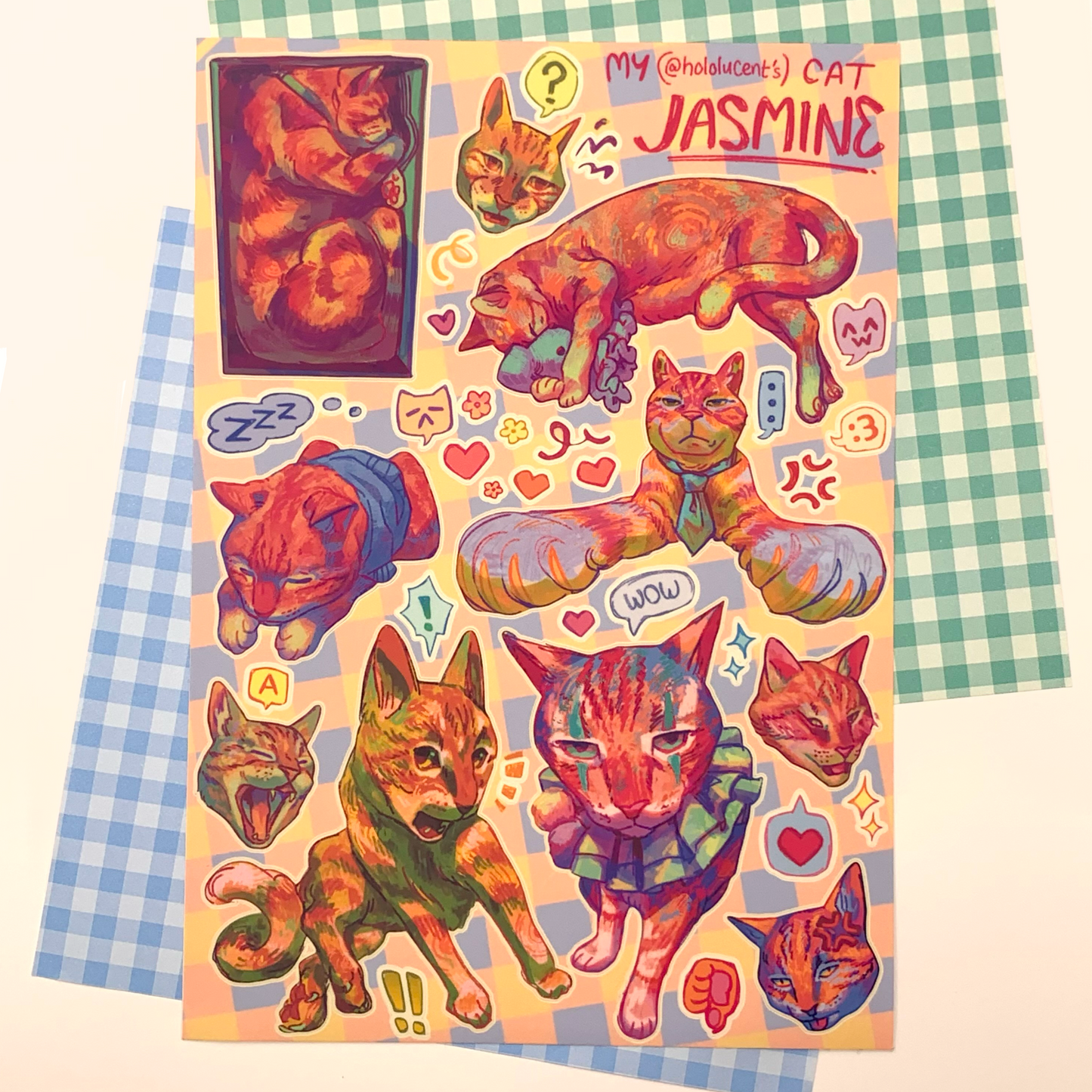 Jazzy Cat Sticker Sheet by Hololucent
