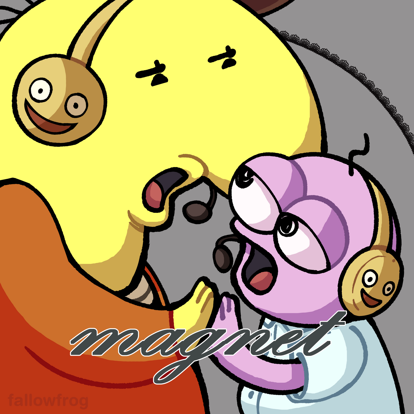 Smiling Friends Magnet Square Print by FallowFrog