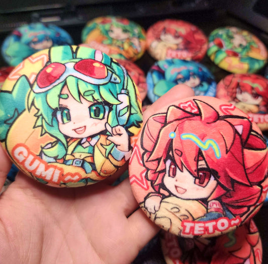 Vocaloid Plush Badges by thlurp