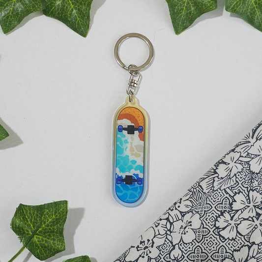 Crashing Waves Skateboard Charm by Jackaranda Art