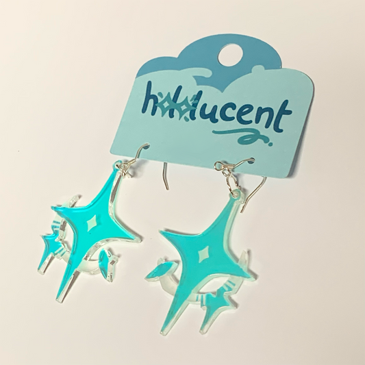 Iridescent Star Acrylic Earrings by Hololucent