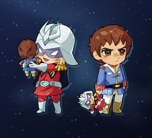 Char and Amuro Acrylic Charms by thlurp