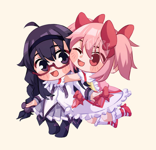 Madoka and Homura Acrylic Charm by thlurp