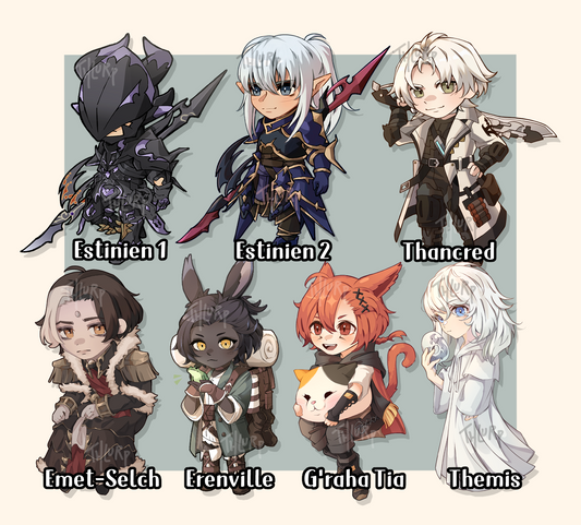 FFXIV Acrylic Charms by thlurp