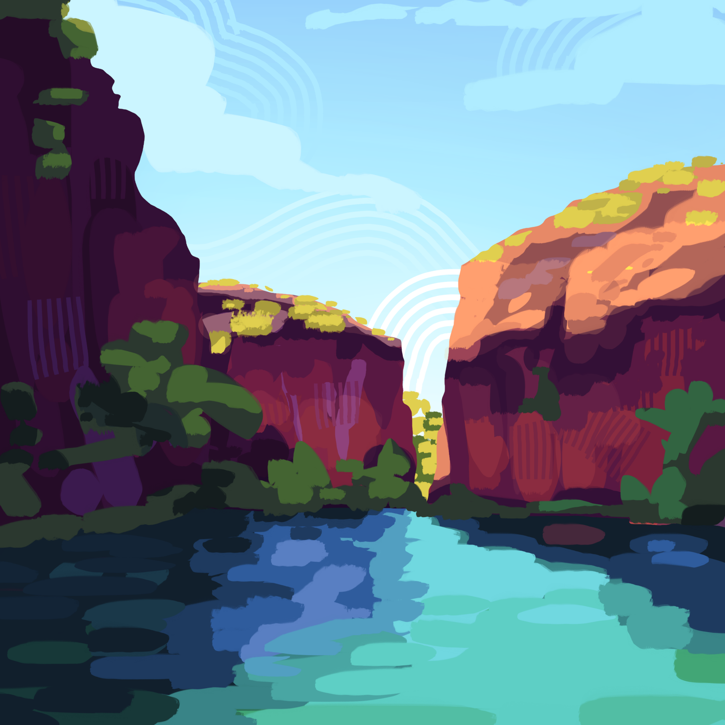 Boodjamulla A5 Travel Poster by Jackaranda-Art