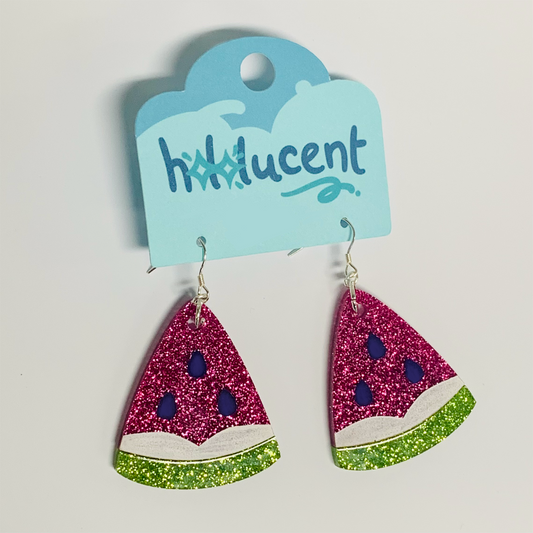 Watermelon Acrylic Earrings by Hololucent