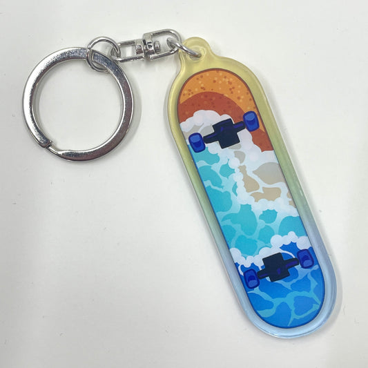 Crashing Waves Skateboard Charm by Jackaranda Art