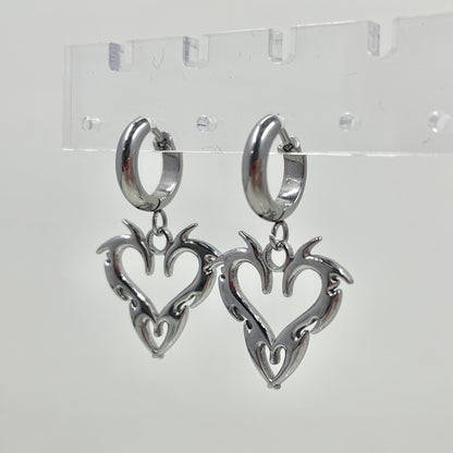 Spiky Heart Earrings by Kitz Wurld