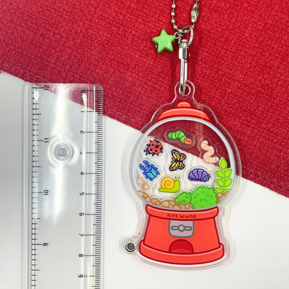 Gumball Machine Terrarium Shaker Keychain by Kitz Wurld