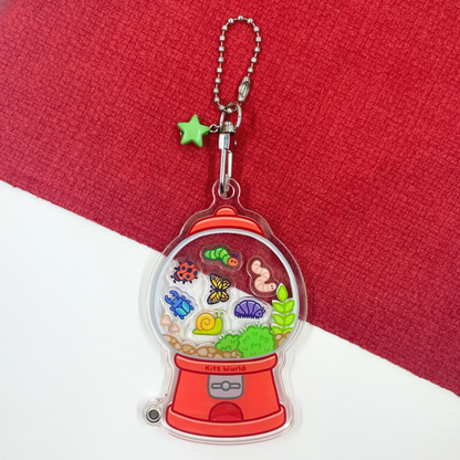 Gumball Machine Terrarium Shaker Keychain by Kitz Wurld