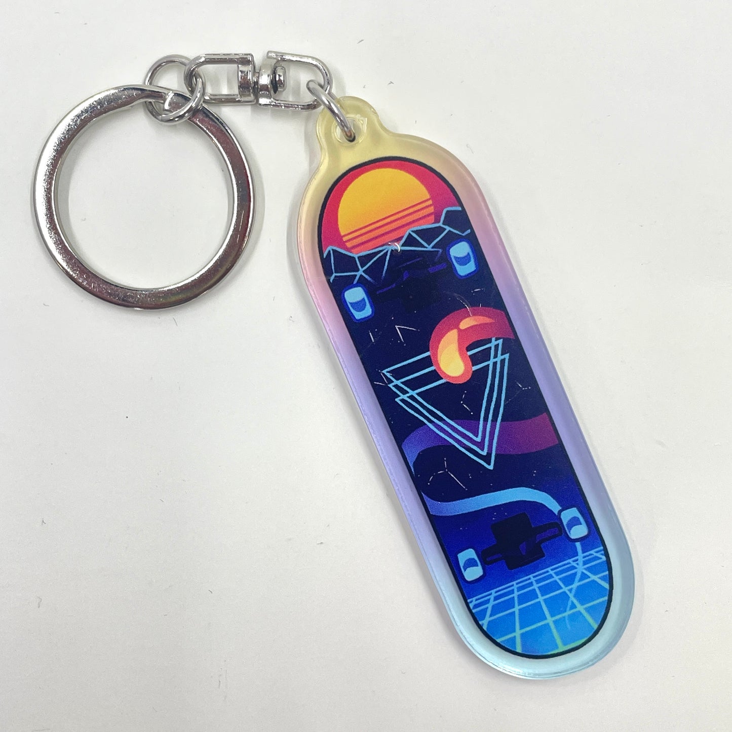 Vaporwave Skateboard Charm by Jackaranda Art