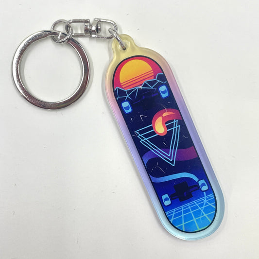 Vaporwave Skateboard Charm by Jackaranda Art
