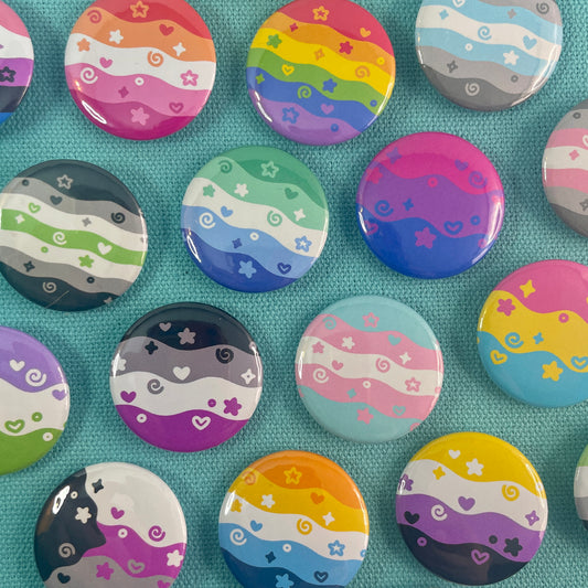 Squiggly Pride Flag Badges by Kitz Wurld